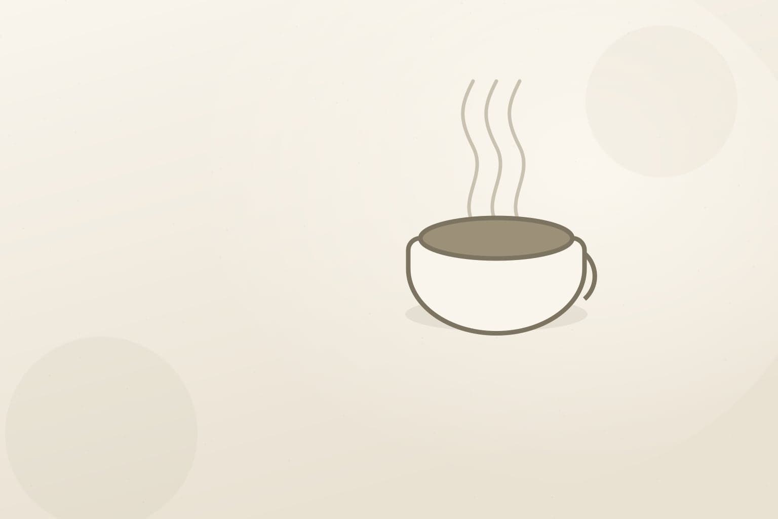 Editorial illustration of a gentle cup of decaf coffee