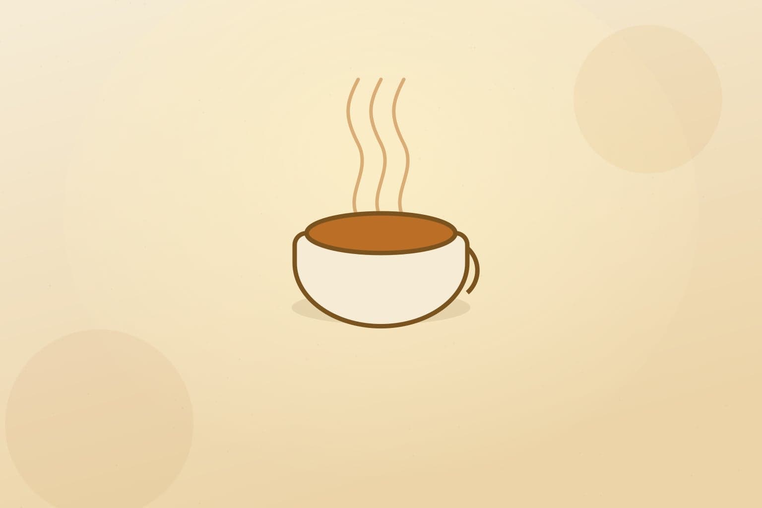 Bright editorial illustration of a morning cup of coffee with steam